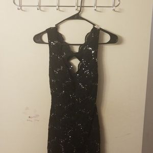 Floor length black dress